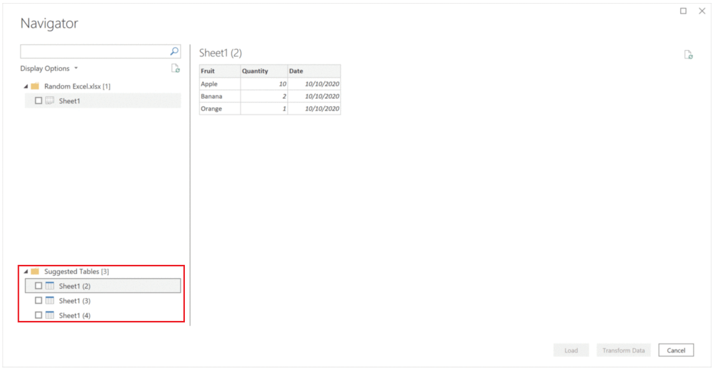 Detección de tablas Excel