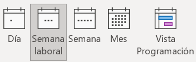 Opciones de vista de calendario